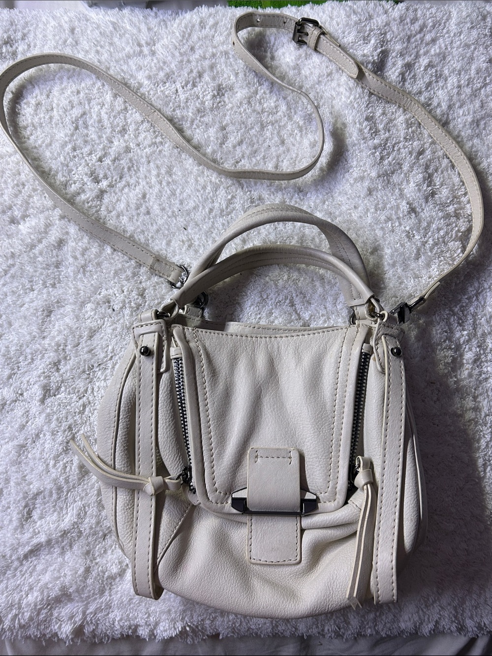 Kooba Cream Leather Crossbody Satchel